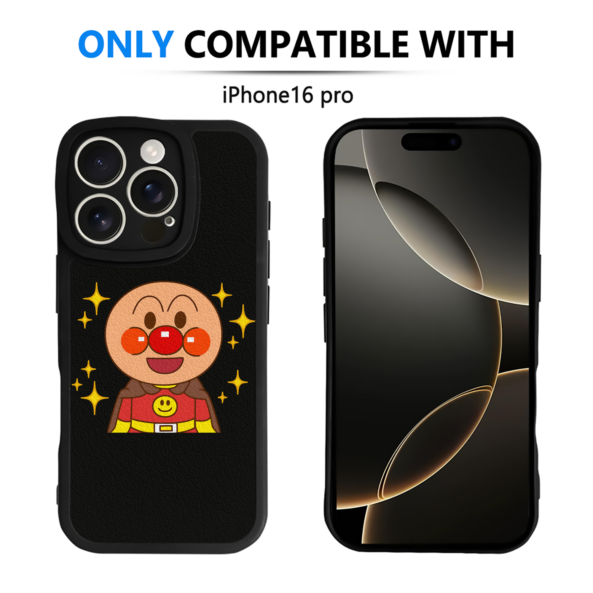 （画像用） アンパンマン Anpanman 【iPhone 16シリーズ対応】シリコンスマホケース（レザー調） 材質：シリコン